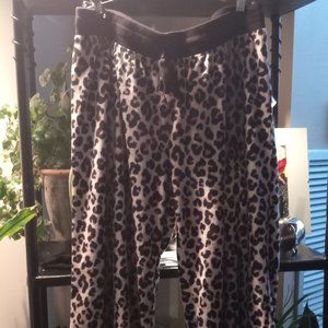Free Press Leopard Print PJ /Casual Drawstring Bottom Size L